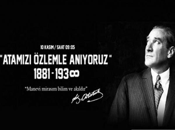 Ulu Önderimiz Mustafa Kemal Atatürk´ün ebedi aleme intikal edişinin 85.yıl dönümünü anıyoruz.